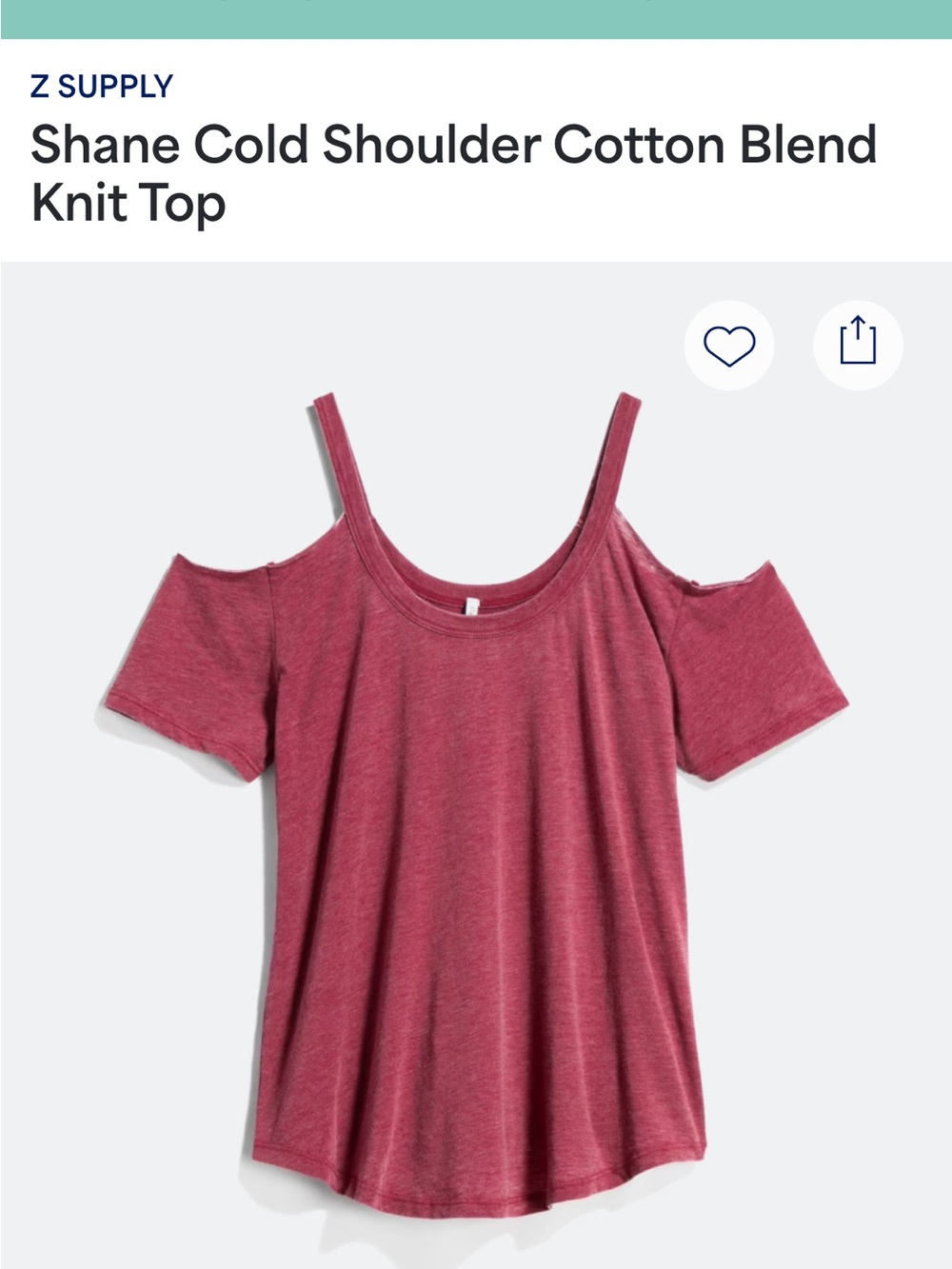 Shane Cold Shoulder Cotton Blend Knit Top